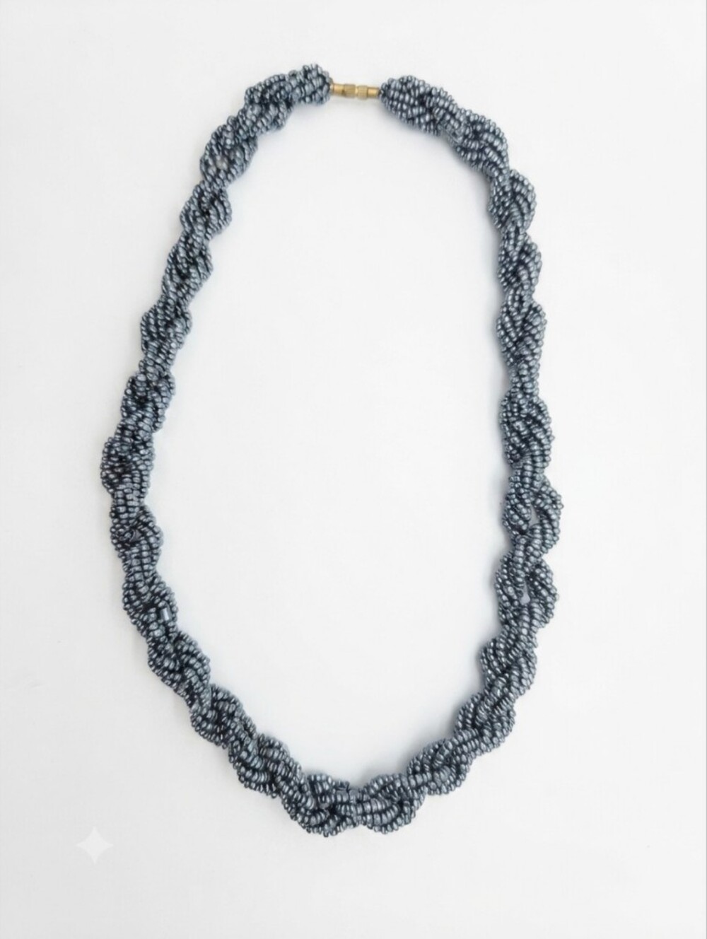 Boho Retro Braided Seed Bead Statement Necklace Y2K Era